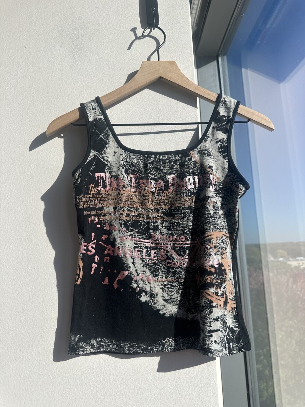 Vintage Morgan De Toi 90s Y2K Grunge Print Abstract Cyber Punk Goth Emo Top Sz 6